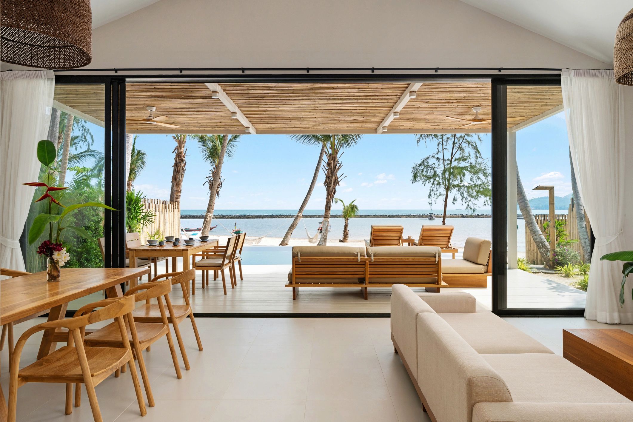 Luxury villa interior overlooking the ocean